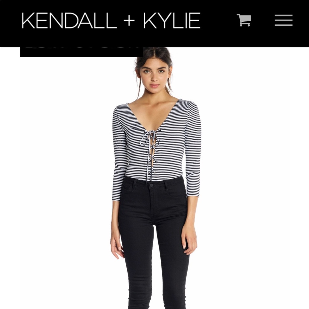 BRAND NEW STRIPED KENDALL AND KYLIE BODYSUIT